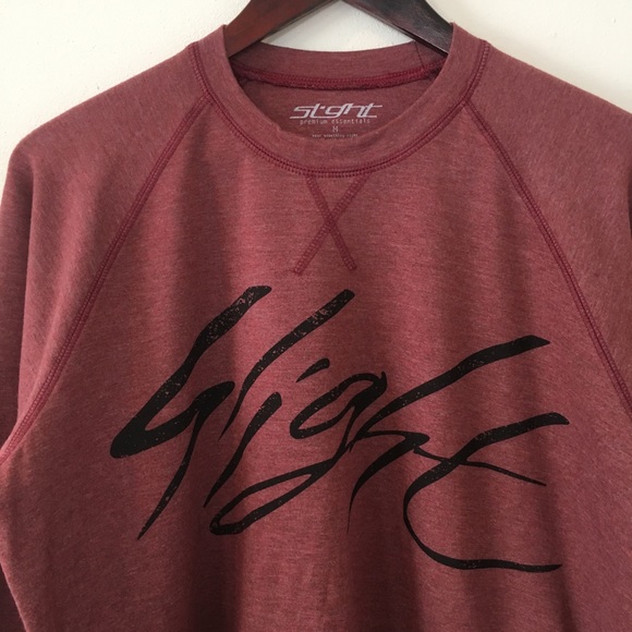 Slight Men’s Shirt Long Sleeve Burgundy Graphic - Picture 4 of 7